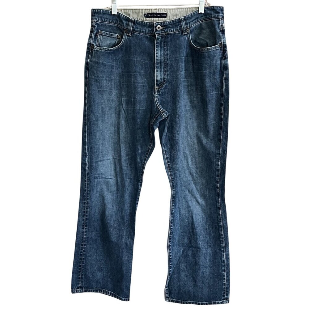 Mens Tommy Hilfiger Blue Jeans Reg Straight Size 36x32 Measure 36x31 100% Cotton